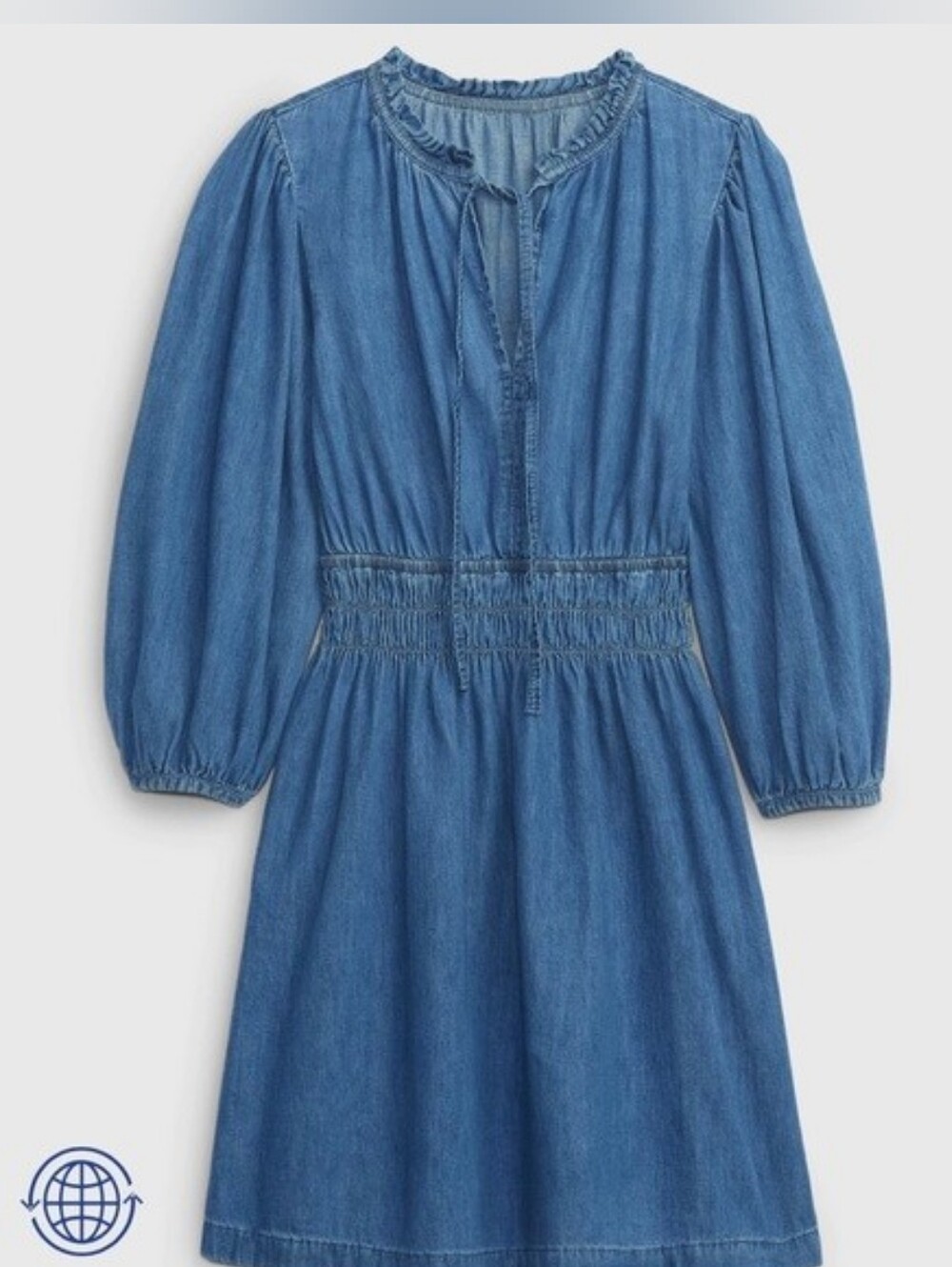 XL NWT Gap Denim Smocked Waist Boho Dress